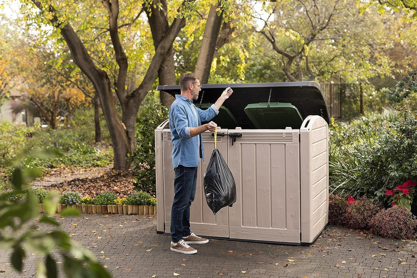 Store It Out Ultra Outdoor Garden Storage Shed, 177 X 113 X 134 Cm - Beige and Brown
