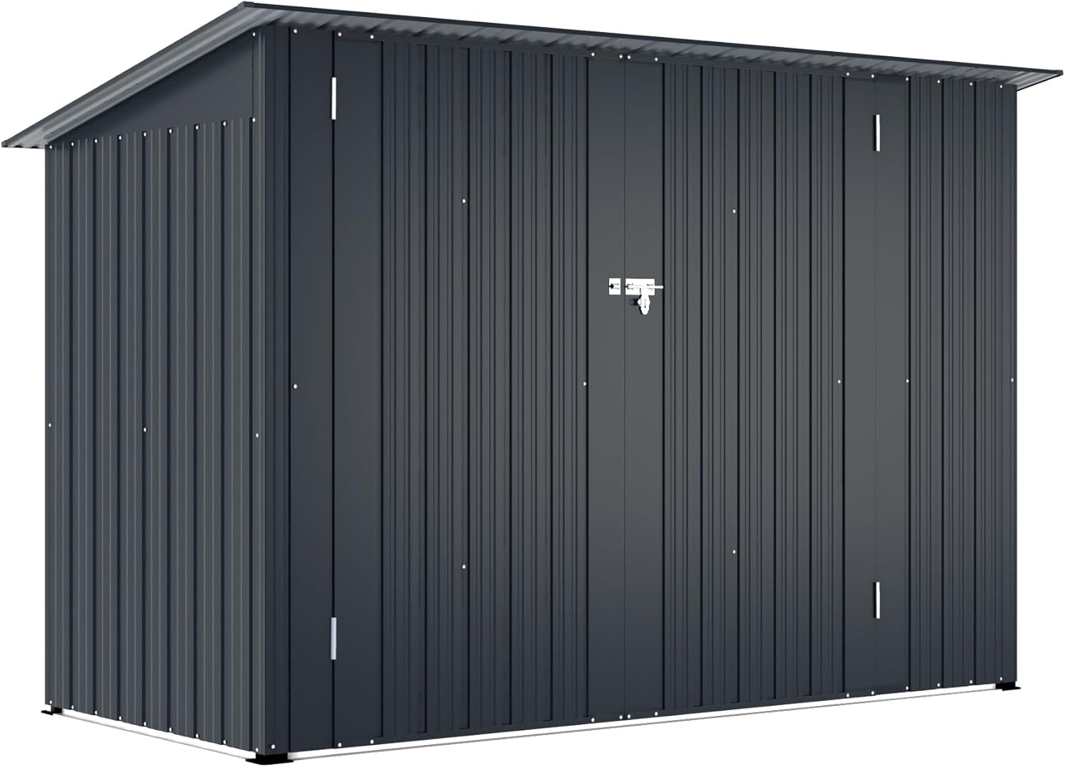 2.1X0.9M Garden Shed Storage, Outdoor Metal Lockable Bike Sheds Waterproof with Door for 2-3 Bikes,Galvanized Steel Tool Base Size (D96X W203X H141Cm)